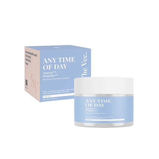 SHE VEC,  ANY TIME OF DAY – 5 Kompleks Hyalüronik Asit İçeren 48 Saat Etkili Yoğun Nemlendirici Cilt Bakım Kremi (50 ml)