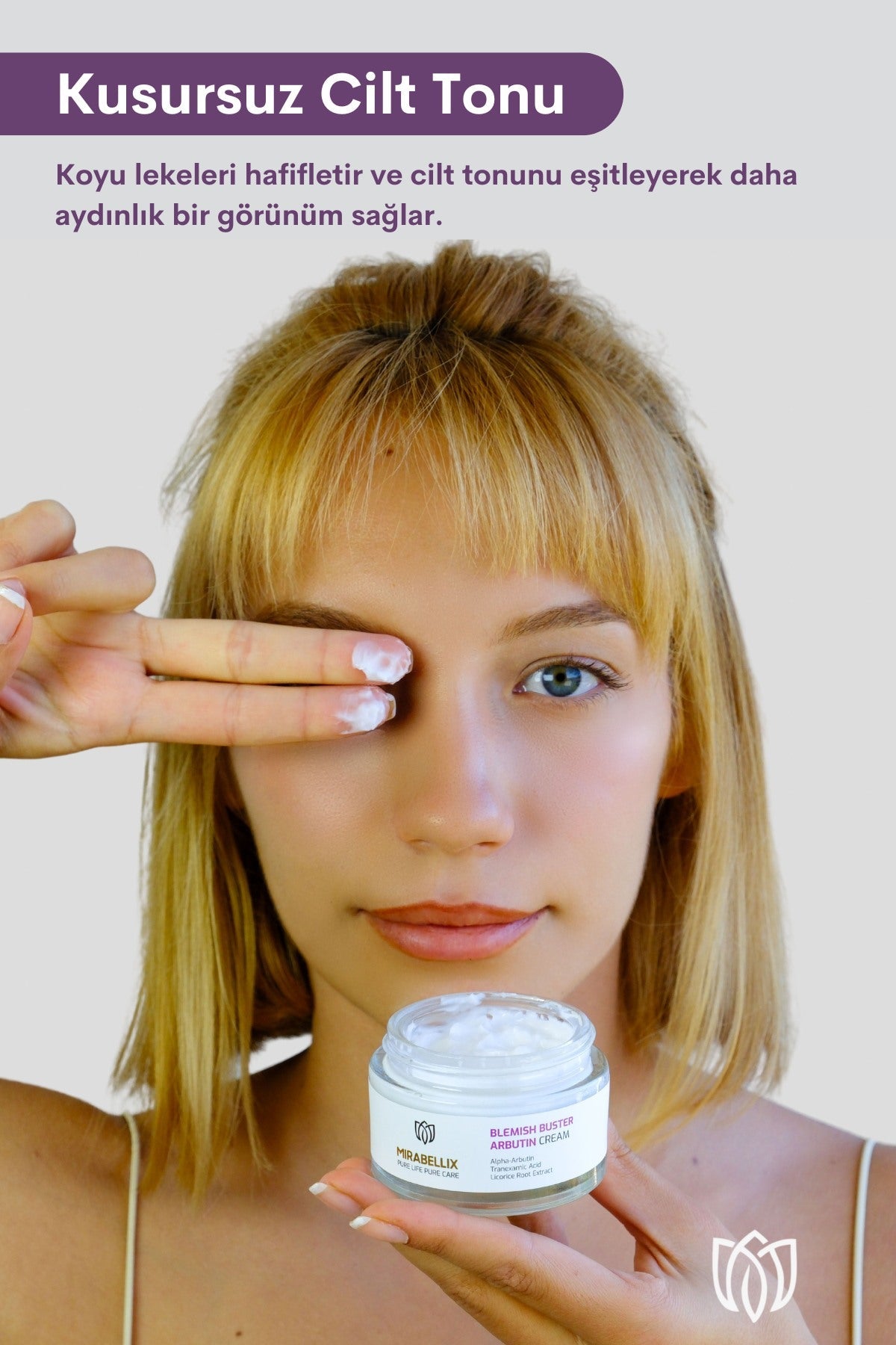 Mirabellix, Arbutin, Meyan Kökü Özlü Leke Karşıtı & Aydınlatıcı Krem – Niacinamide ve Hyaluronik Asit Destekli 50 ml