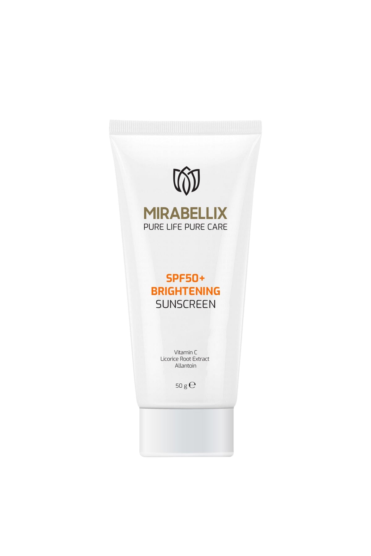 Mirabellix, Leke Karşıtı & Aydınlatıcı Güneş Kremi SPF50+ – C Vitamini ve Meyan Kökü Özlü Yüksek Koruma 50 ml