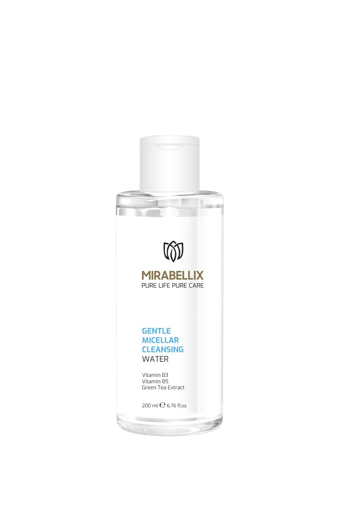 Mirabellix, Micellar Makyaj Temizleme Suyu – Yeşil Çay Özü, Pantenol ve Niasinamid İçerikli 200 ml