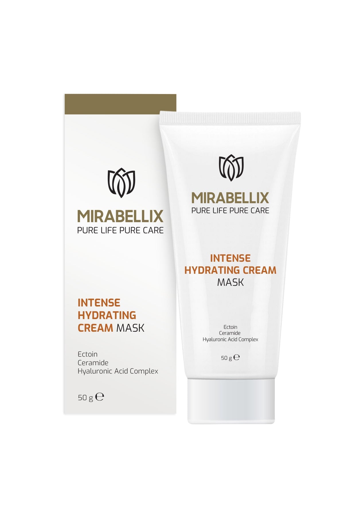 Mirabellix, Yoğun Nemlendirici Krem Maske – 5’li Hyaluronik Asit Kompleksi, Seramid Destekli 50 ml